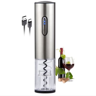 Electric Wine Opener Rechargeable Corkscrew with Foil Cutter Vacuum Stopper and Wine Pourer Wine Bottles Opener