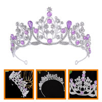 Boomss【New】 เจ้าสาวมงกุฎหรูหรา Rhinestone Wedding Crown Women Pageant Hair Jewelry Bride Gift