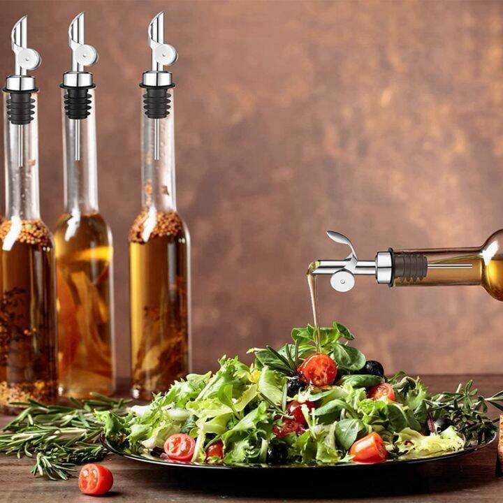 weighted-stainless-steel-pourers-olive-oil-dispenser-spout-liquor-bottles-pourers-auto-flip-oil-dispenser