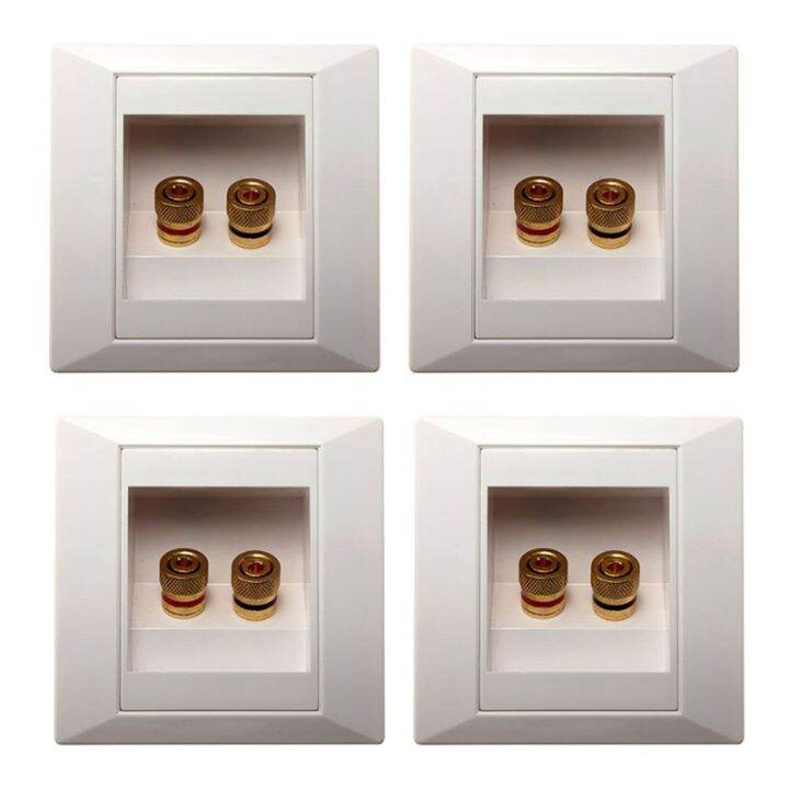 4X Wall Socket Connection Port with 2 Jack Speaker White Lazada PH