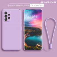 ELAXIS เคสโทรศัพท์สำหรับ Samsung,เคสซิลิโคนเหลวขอบตรงสำหรับ Samsung Galaxy A52 LTE/A52 5G/A52s 5G/A53 5G เลนส์ป้องกันการตกกระแทกทำจากซิลิโคนนิ่มบางมาก