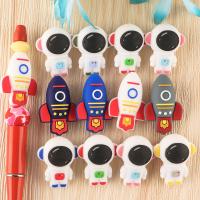 【YF】☼▩  5/10Pcs 3-Dimensional Silicone Beads Astronaut/Rocket Food Grade Jewelry Making Pacifier Chain Accessories