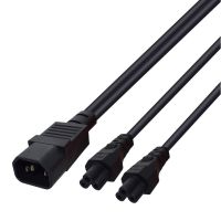 【2023】 Sandaras 0.3M/0.9FT IEC320 C14 2 * C5สายไฟ,C14 3 Prong ชายคู่3 C5สายเคเบิลอะแดปเตอร์หญิง