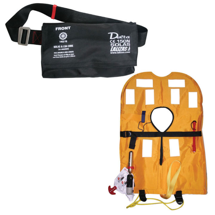 เสื้อชูชีพพองลม-แบบกระเป๋า-lalizas-inflatable-lifejacket-belt-pack-delta-auto-150n-solas-med