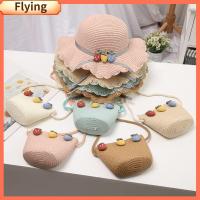 กระเป๋าหมวกบังแดดแฟชั่น FLYING Fashion สำหรับเด็กผู้หญิงกระเป๋าหมวกฟางน่ารักหมวกเด็ก