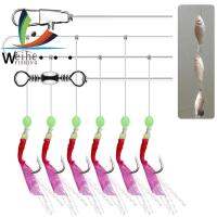 Weihe 6 In 1 Luminous จำลองผิวปลา1.5M Soft Fishing Lure Hook 8 #10 #12 #15 # Fishing String Hook