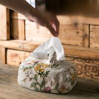 New American Vintage Living Room Tea Table Bag Tissue Box Decoration Creative Home European Ceramic Paper Box