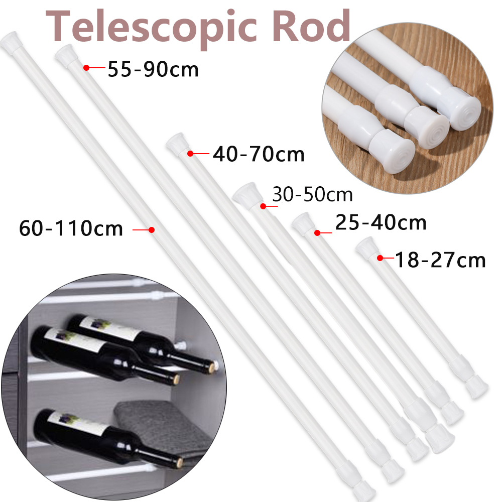 New Telescopic Rods Spring Loaded Net Voile Tension Extendable Curtain Rail Rod 