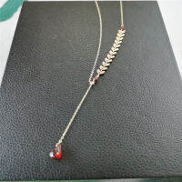 DAIMI Faceted Water Drop Red Garnet Pendant Female 2-36-7 Genuine Gemstones 14K Gold Filled Necklace For Women