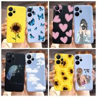 เคสสำหรับ Realme 10 5G ลายดอกทานตะวันน่ารักสำหรับเด็กผู้หญิงครอบ TPU นุ่มเคสโทรศัพท์สำหรับ Realme 10T Realme10 5G เคสขนาด6.6