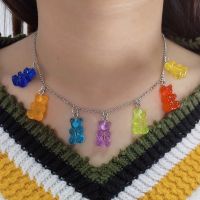 50Pcs DIY Mini Candy Color Resin Bear Charms PendantGummy Bears Keychain Necklace Making Crafting Decoration Dollhouse