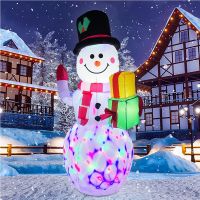 5FT/1.5M Inflatable Snowman Santa Claus Christmas Outdoor Decorations LED Litgiant Party New Year 2023 Christmas Decorations