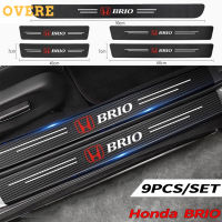 รถคาร์บอนไฟเบอร์สติ๊กเกอร์แปะประตูป้องกันสำหรับฮอนด้า Brio Auto Threshold สติกเกอร์แถบยาว Anti-Scratch