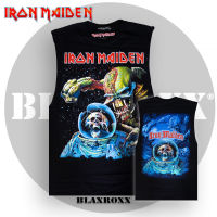 Blaxroxx เสื้อวง ลิขสิทธิ์แท้ Iron Maiden (SL-IRM015) เสื้อยืดคอกลมแขนกุด ผ้า Cotton100