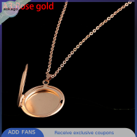 Aokago สร้อยคอสแตนเลสภาพถ่ายล๊อต3สีเปิดรอบจี้สร้อยคอ