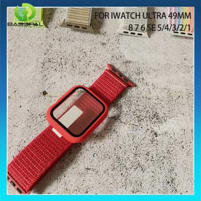 สายห่วงไนลอน2-In-1ชุด + เคสสำหรับ I Watch Series 4 5 6 SE 7 8 Ultra 49มม. 44มม. 40มม. 45มม. 41มม. สำหรับสายคาด Apple Watch 38มม. 42มม. 3 2 1กำไลข้อมืออุปกรณ์สายรัดนาฬิกา