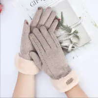 【Miss Lan】Women Winter Gloves Warm Touch Screen Womens Fur Gloves Full Finger Mittens Glove Driving Windproof Gants Hivers Femme Guantes