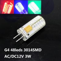 [HOT QQZIWWUJJWG 104] G4 3 W 3วัตต์48LED SMD 3014 LED สีขาวสีแดงสีเขียวสีฟ้าหลอดไฟ Ac/dc 12V 24V