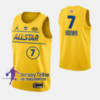 New Original NBA Basketball Mens Jersey On Sale Boston Celtics 7 Jaylen Brown 2021 All Star Jerseys Customize Dri-Fit Swingman Heat-pressed Yellow