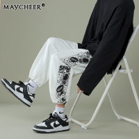 MAYCHEER   กางเกงวอร์มลำลองฤดูร้อนของผู้ชายหลวมระบายอากาศที่สะดวกสบายและกางเกงขายาวอเนกประสงค์