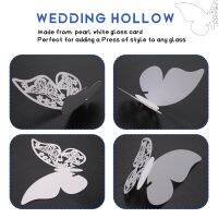 50Pcs Butterfly Glass Edge Cards Wedding Hollow - Out Design Name Place Cards for Wedding and Parties - Party Table Tags