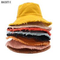 MAXSITIU Cotton Fringed Fisherman Cap Soft Aluminum Wire Shape Water Wash Bucket Hat Womens Four Seasons Solid Outing Basin Hat