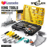 DELTON King Tools ชุดเครื่องมือ ประแจ ชุดบล็อก 121 ชิ้น (ชุดใหญ่) ขนาด 1/4 นิ้ว 3/8 นิ้ว 1/2 นิ้ว KING TOOLS SERIES เครื่องมือช่าง ชุดประแจ ลูกบล็อก บล็อก ไขควง ผลิตจากเหล็ก CR-V แท้ ไม่เป็นสนิม รุ่น DKT-121PCS