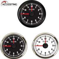 Red Backlight Clock Gauge 0 ~ 12ชั่วโมงแสดงรถเรือเครื่องมือชั่วโมงเมตรนาฬิกาเมตร Fit สำหรับ9 ~ 32V