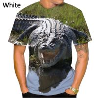 2023 newNew Summer Hot Sale Crocodile 3D Printed Short Sleeve Mens Breathable T-Shirt Animal Graphic Harajuku Streetwear Unisex Top