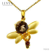 Lenya Jewelry ดีไซน์รูปแมงปอน่ารักสุดๆ เหมาะสำหรับมอบให้เป็นของขวัญ ตัวเรือนเงินแท้ชุบทอง 18k