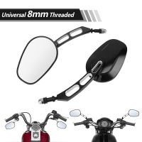 Bright Black 8Mm CNC Aluminum Motorcycle Rear View Side Mirror For Honda Shadow For Yamaha Dragstar For KAWASAKI Vulcan