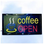 ป้ายไฟ LED สำเร็จรูป OPEN ป้ายไฟ โอเพ่น OPEN สีแดง ป้ายไฟกระพริบ LED Sign ขนาดประมาณ 48x25x2 cm. สายไฟยาว 1.2 เมตร ไฟบ้าน 220v