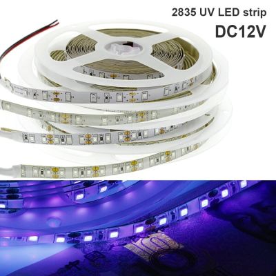 DC12V 5M/Lot 3528 2835 UV LED Strip 60led/m 120led/m 300/600 Leds Ultraviolet 395-405nm Purple Flexible Tape Ligh Rechargeable Flashlights