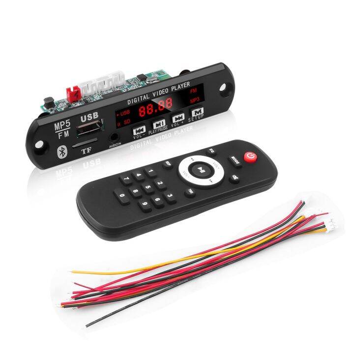 mp5-5v-to12v-support-videos-connected-decorder-board-bluetooth5-0-mp3-fm-sd-card-aux-with-remote