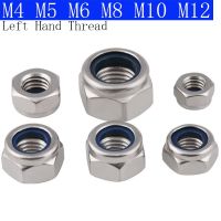 M4 M5 M6 M10 M12 Left Hand Thread Nylon Insert 304 Stainless Nylon Self Locking Hex Nut