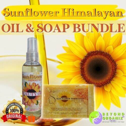 SUNFLOWER HIMALAYAN BEAUTY OIL & SOAP BUNDLE (whitens underarm, eliminates dark spot, stretch