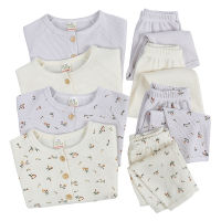 Baby Girl Spring Pajama Set Tops+Pants 2Pcs Newborn Boy Casual Home Outfits Korean Style Kids Cotton Suit 0-4T Childs Clothes