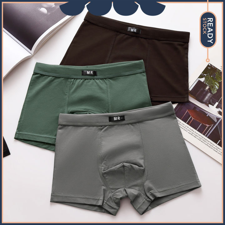 [Cloud Bazaar] 3 PCS Boxer Plain Soft Cotton Classic Fit Underwear ...
