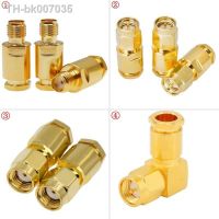 ♞✒✔  2 10Pcs SMA Male Female Connector RPSMA Male Clamp Solder for RG58 RG142 LMR195 RG400 Cable Fast Delivery RF Brass Gold  Plated