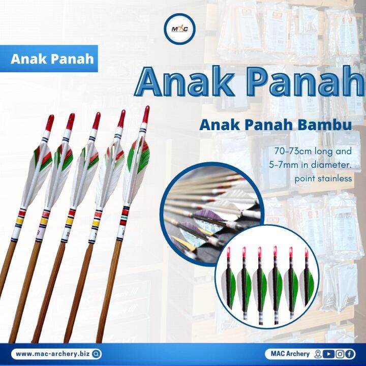 Arrow Bambu Anak Panah Kayu Busur Standarbow Tradisional Hb Panahan 12 ...