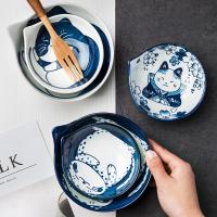 Creative Japanese Style Hand-painted Cartoon Cute Cat Ceramic Bowl Rice Soup Bowl Seasoning Bowl Dipping Sauce Dish Dinnerware