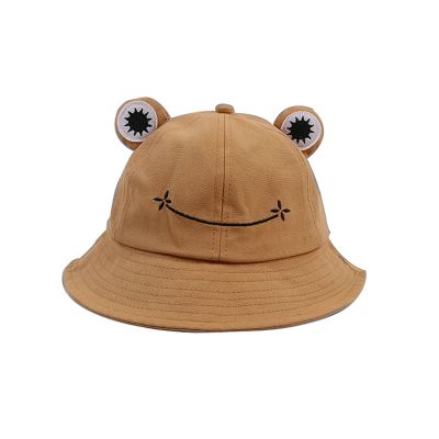 หมวกกบ Topi Bucket การ์ตูนสำหรับเด็ก,ใหม่หมวกกบน่ารักสำหรับฤดูร้อนฤดูใบไม้ร่วงเดินป่ากลางแจ้งชายหาดผู้หญิงหมวกชาวประมงตกปลา