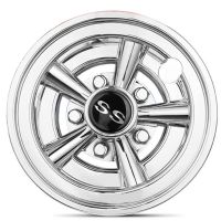 8Pcs Golf Cart Hubcaps,8 Inch SS Chrome Golf Cart Hub Caps,Shiny Wheel Covers Hubcaps for Yamaha,EZGO,Club Car Golf Cart