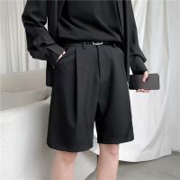 High Quality Summer Men Shorts Korean Style Square Pants For Businessmen Plain Black Five Point Short Pants For Men Suit Pants Formal All Match Mens Apparel