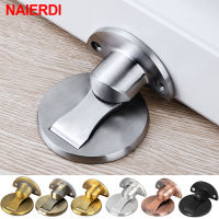 NAIERDI 304สแตนเลสกันชนประตูแม่เหล็ก Doorstop เงินผู้ถือประตูซ่อนจับชั้นสำหรับห้องน้ำฮาร์ดแวร์เฟอร์นิเจอร์