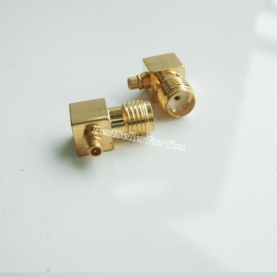 1Pcs SMA female jack to MMCX male right angle 90 degree RA plug RF coaxial adapter connector Electrical Connectors