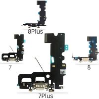 แท่นชาร์จสำหรับ iPhone 7 7P 8 Plus อะไหล่หูฟังไมโครโฟนสายเคเบิลยืดหยุ่นกับที่เชื่อมต่อพอร์ตเครื่องบรรจุไฟ