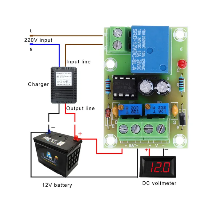 Battery Charging Control Board 12V Battery Charging Control Protection Board Automatic Charger