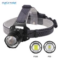 Headlamp USB Rechargeable Head Lamp P160P50 Headlight with 4 Modes and Adjustable Headband for Camping Hiking Outdoors Hunting