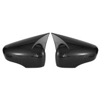 Car Carbon Fiber Ox Horn Rearview Side Glass Mirror Cover Trim Frame Side Mirror Caps for Renault Clio MK4 2013-2016